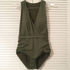 Sunseeker One Piece Bathing Suit in Olive Green